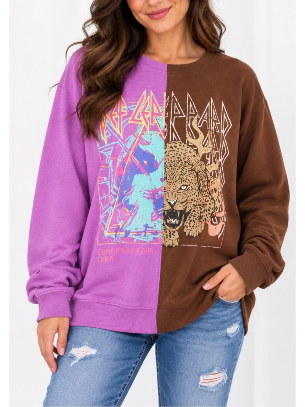 Torrid Def Leppard Cozy Fleece Crew Neck Split Sweatshirt